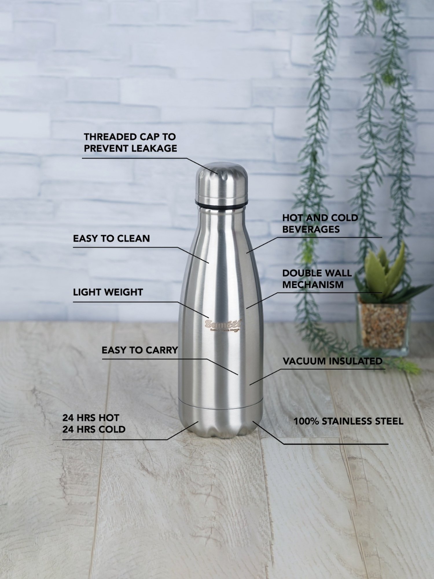 Milton BLISS 900 Thermosteel Vaccum Insulated Hot & Cold Water Bottle, 820 ml, Pink