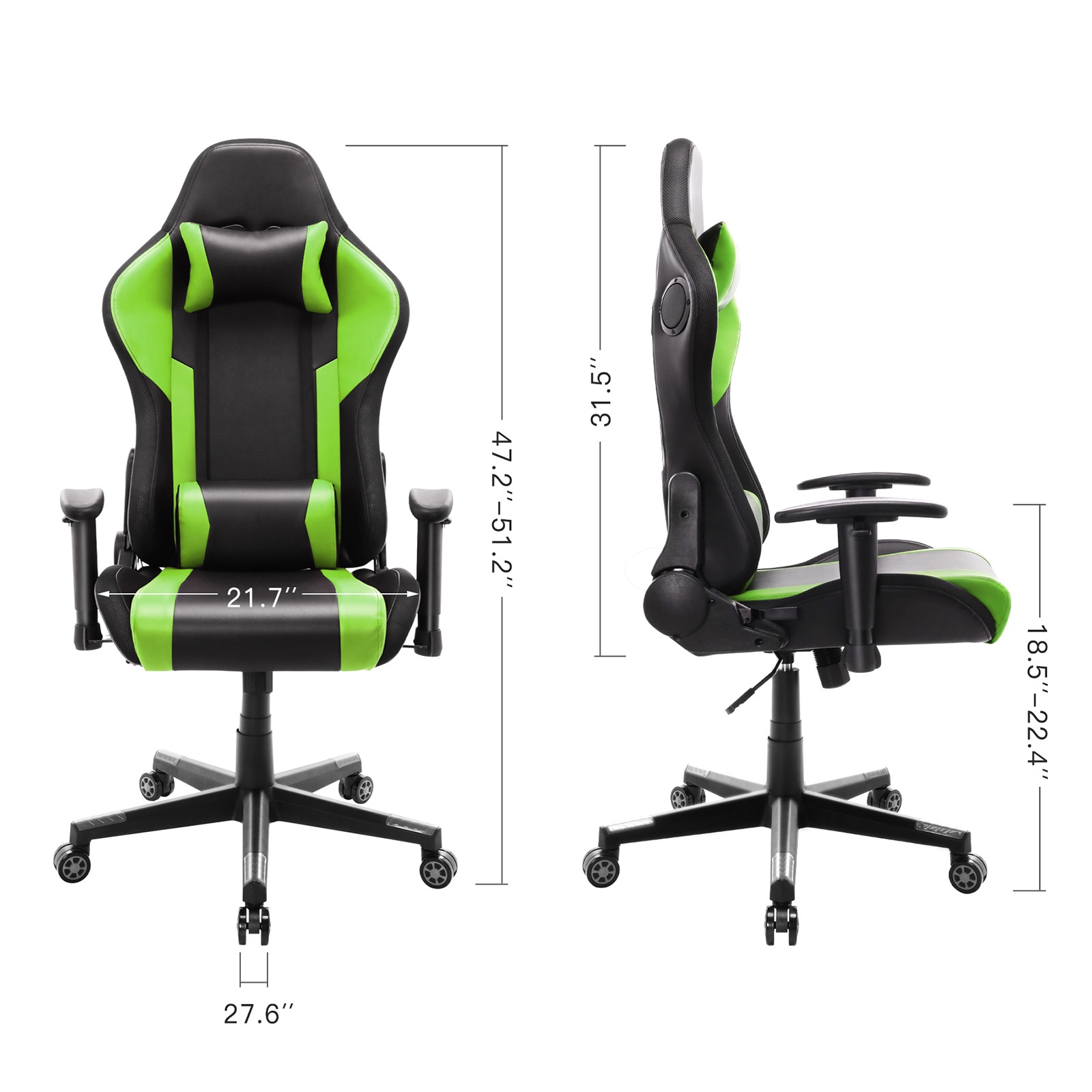 YOUTHUP Gaming Chair with RGB LED Lights, Racing Style Recliner Swivel Video Computer Chair with Bluetooth Speakers, Adjustable Ergonomic High Back, PU Leather with Headrest and Lumbar Support, Pink