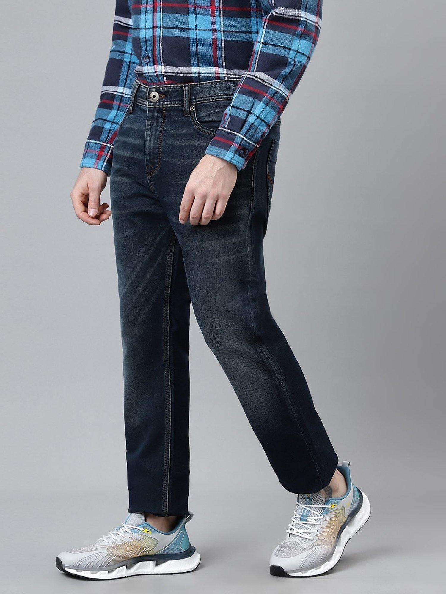 Woodland Purple Cotton Regular Fit Jeans