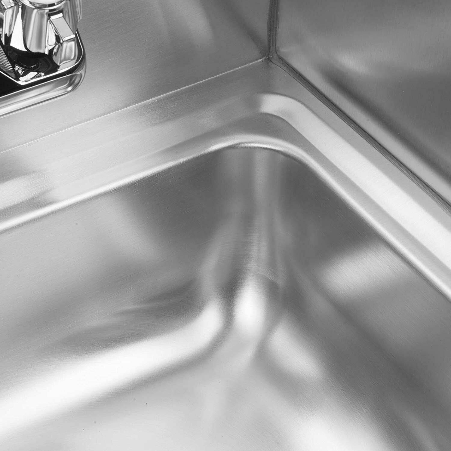 17" Wall Mount Hand Wash Sink Commercial Restaurant Kitchen Home Stainless Steel