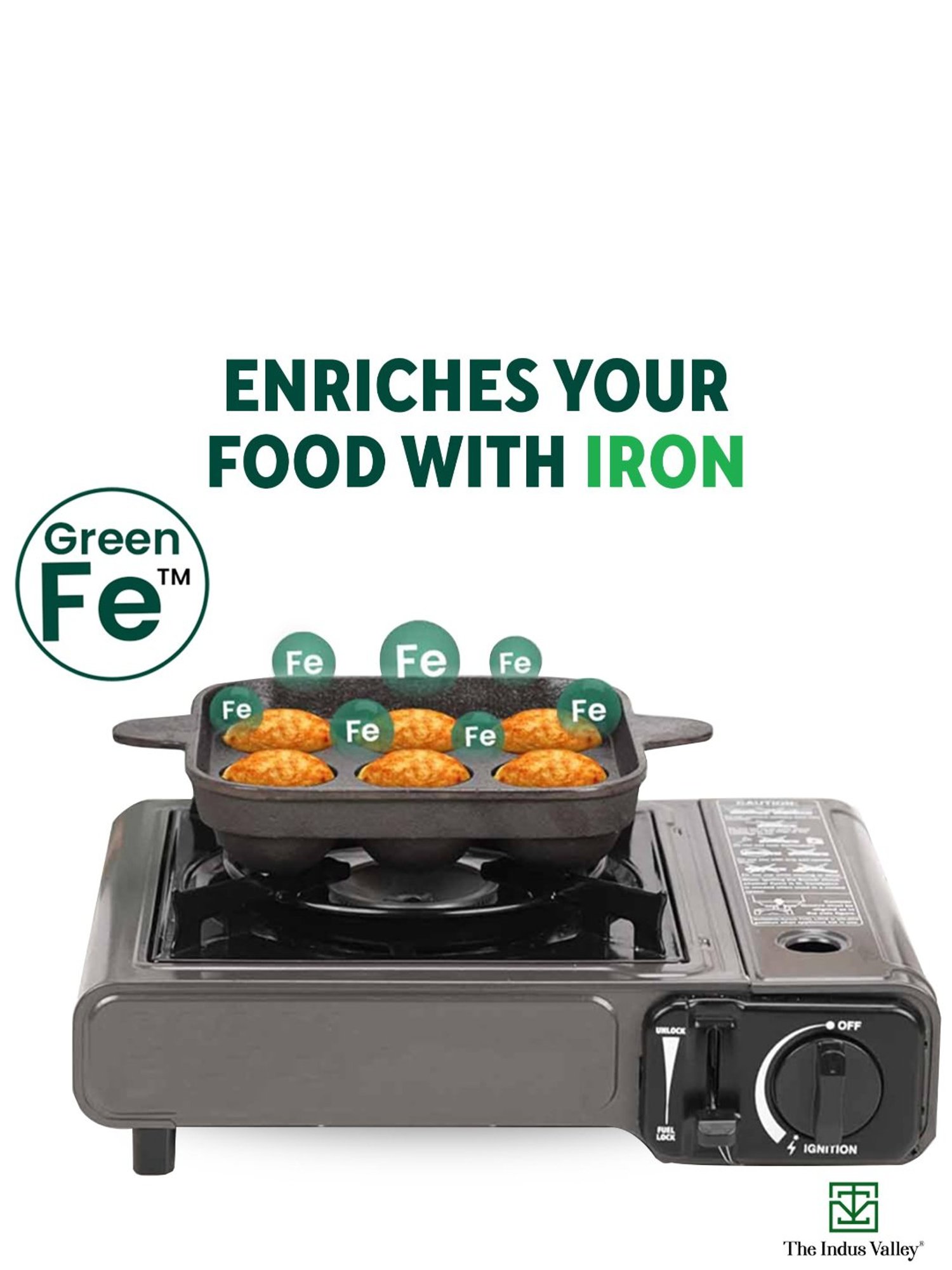 The Indus Valley Black Pre-Seasoned Cast Iron  9 pit Paniyaram Pan