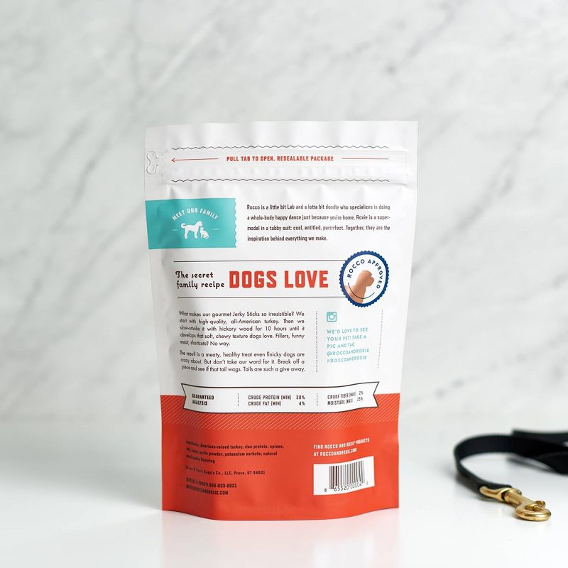 Rocco & Roxie Supply Co. Turkey Jerky Sticks Chewy Dog Treats - 16oz