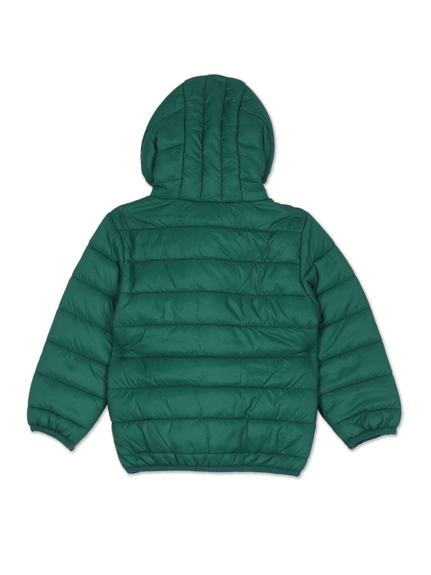 U.S. Polo Assn. Kids Green Quilted Full Sleeves Puffer Jacket
