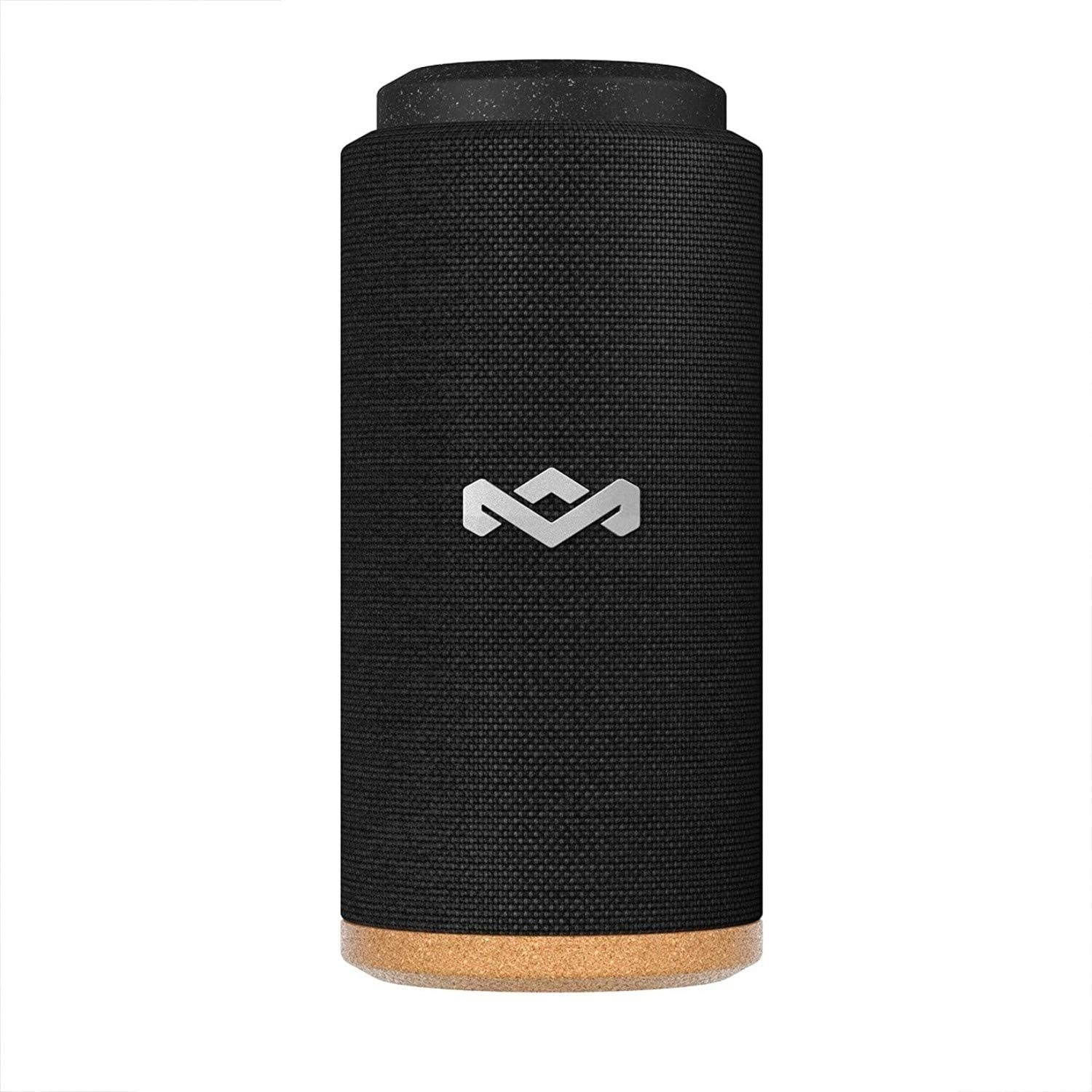 house of marley, no bounds sport, outdoor speaker | 12hour battery life, water & dustproof ip67 | buoyant, quick charge, wireless dual speaker pairing, auxin, carabiner clip for travel | black