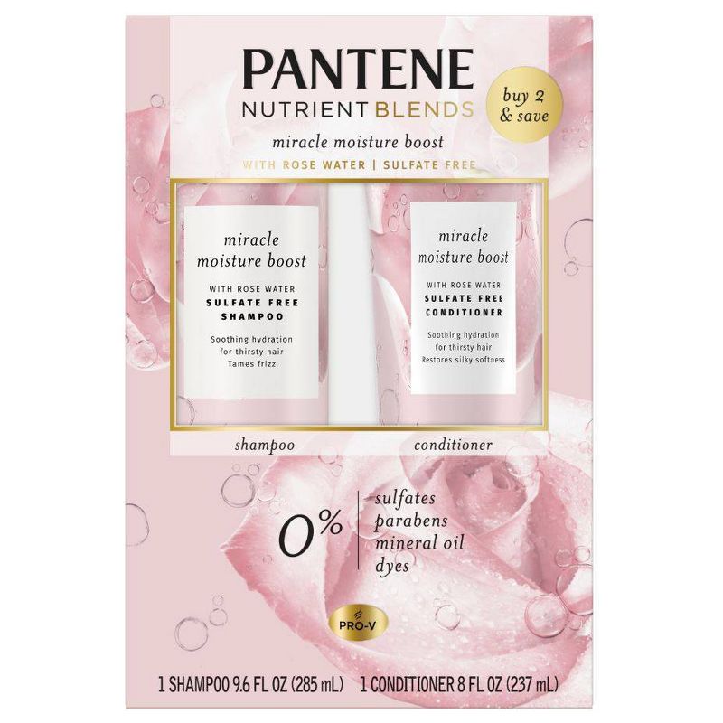 Pantene Rose Water Shampoo and Conditioner Dual Pack- 17.8 fl oz