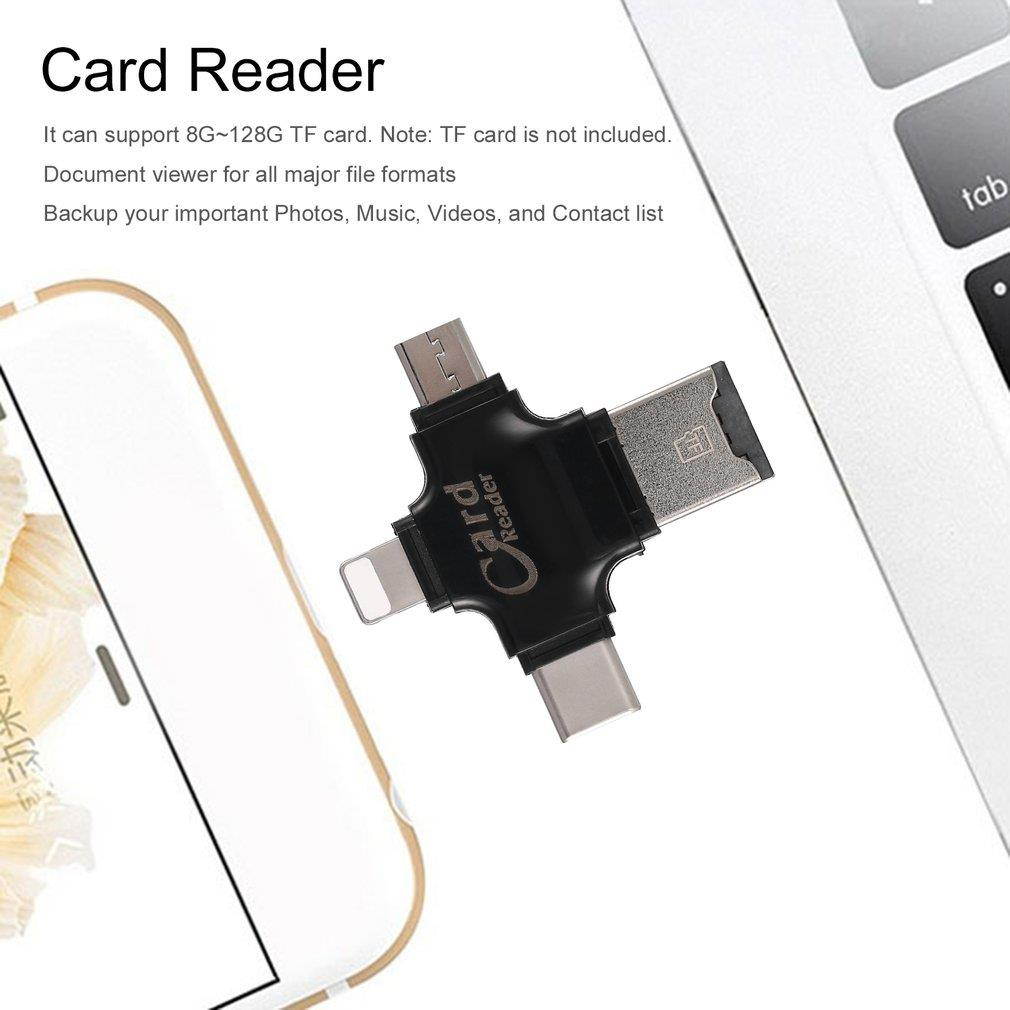 4-in-1 Type-c OTG Card Reader Multiuse Mobile Flash Driver for iOS for Android
