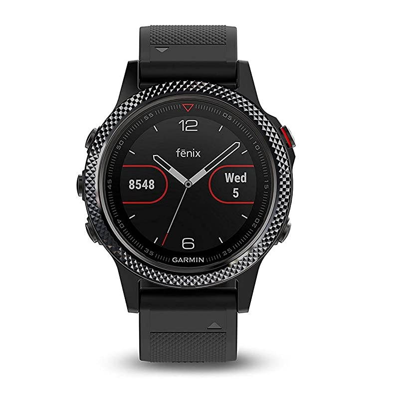 Stainless Steel Bezel Ring Compatiable with Garmin Fenix 55 Plus Bezel Ring Adhesive Cover Anti Scratch Collision Protector for Garmin Watch Accessory Black03