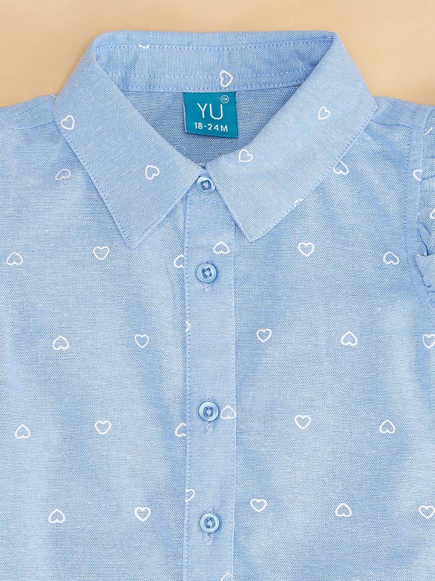 YU by Pantaloons Kids Blue Cotton Printed Top