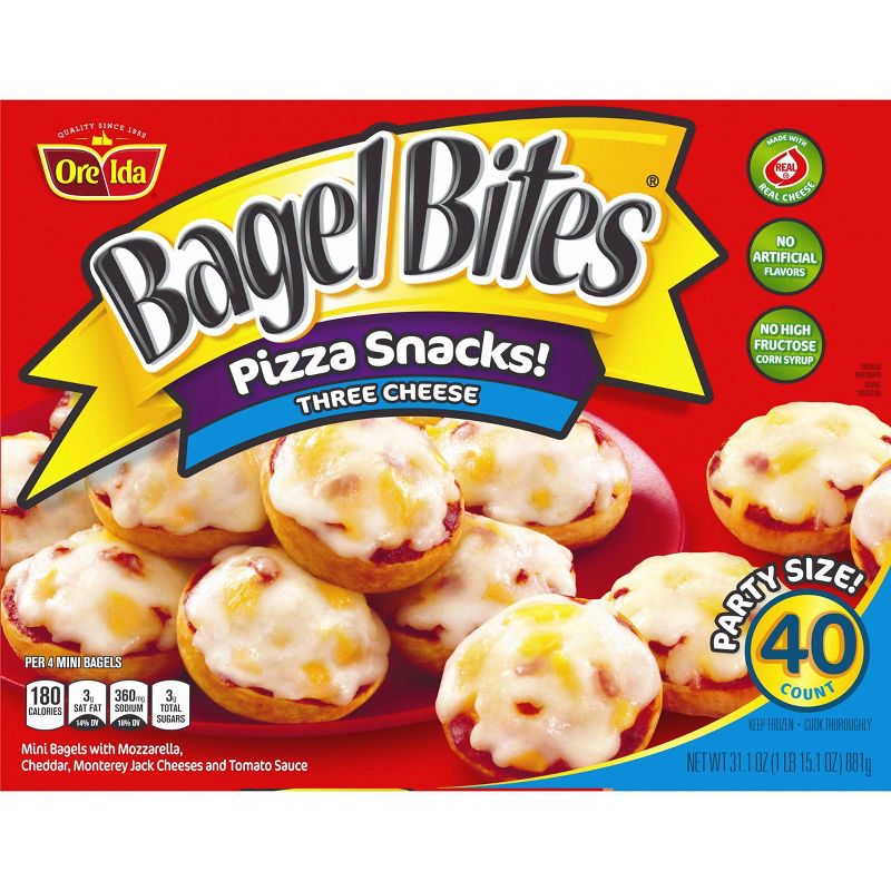 Ore-Ida Bagel Bites Three Cheese Frozen Pizza Snacks - 40ct