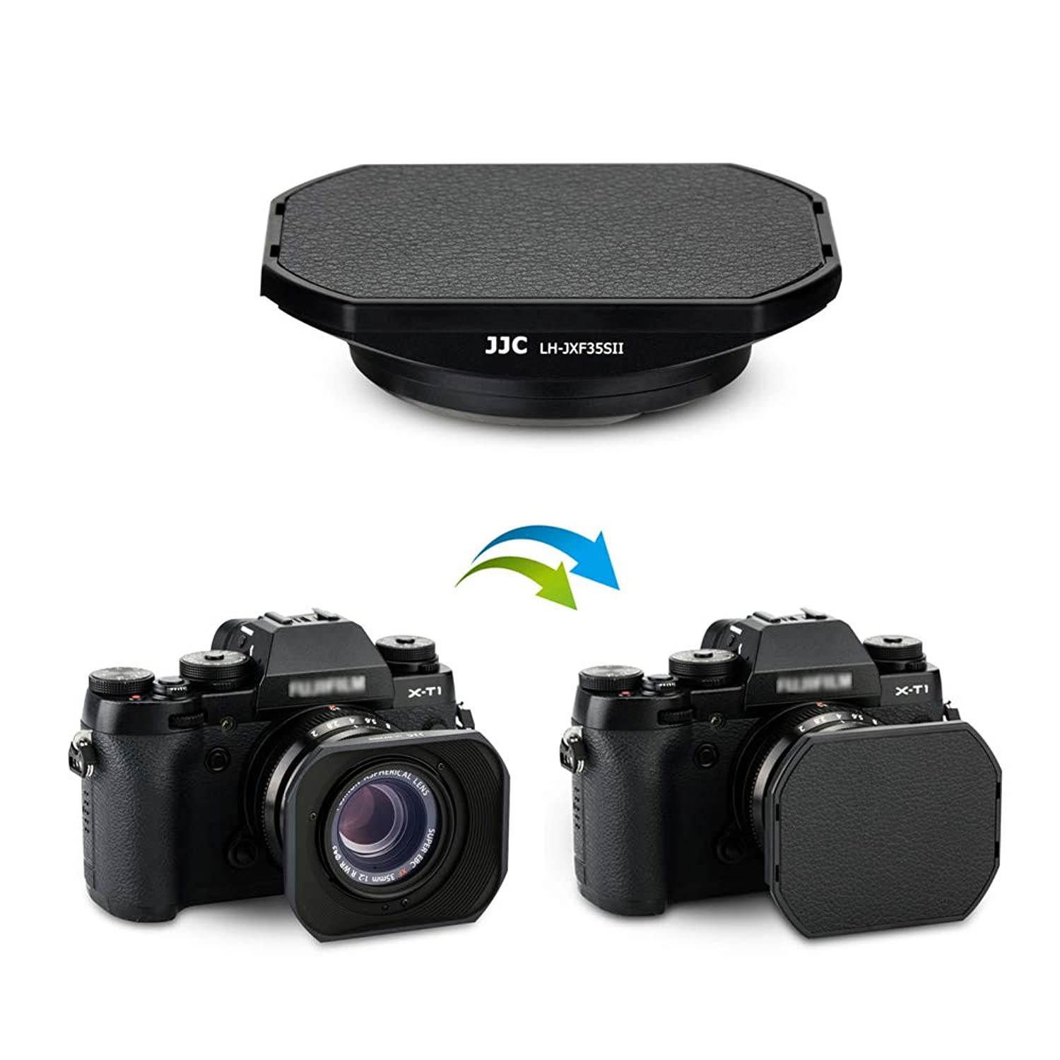 Camera Lens Hood JJC Bayonet Hood Shade for Fuji Fujifilm FUJINON XF 35mm F2 R WR & XF 23mm F2 R WR Lens Replaces Fujifilm LH-XF35-2 Hood with a Hood Cap -Black