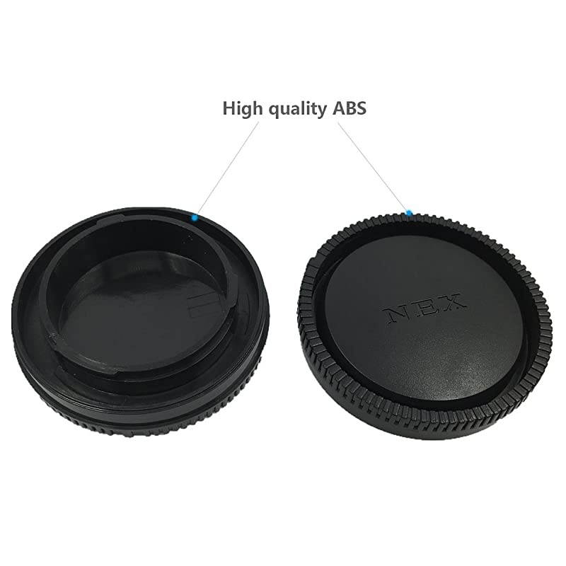 2 Pack Front Camera Body Cap and Rear Lens Cap Cover for Sony EMount NEX Mirrorless Sony Alpha A6500 A6300 a6000 a5100 a5000 a3000 A7R2 A7S2 A7S A7R A7 A7II NEX7 NEX6 5T 5R 5N 5C F3