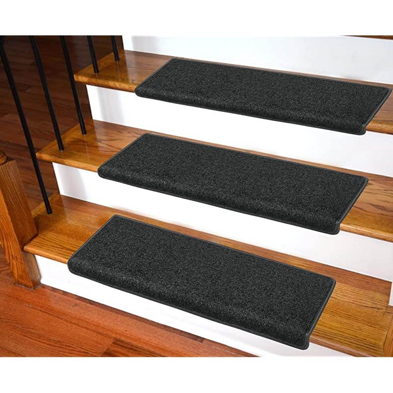 Stair Treads &ndash; Non-Slip Bullnose for Stairs &ndash; Indoor Stair Pads &ndash; Self-Adhesive & Easy Installation &ndash; Pet & Child Friendly &ndash; Skid Resistant & Washable &ndash; 2- Pack Brown 10" x 30"x 1.3&rdquo;