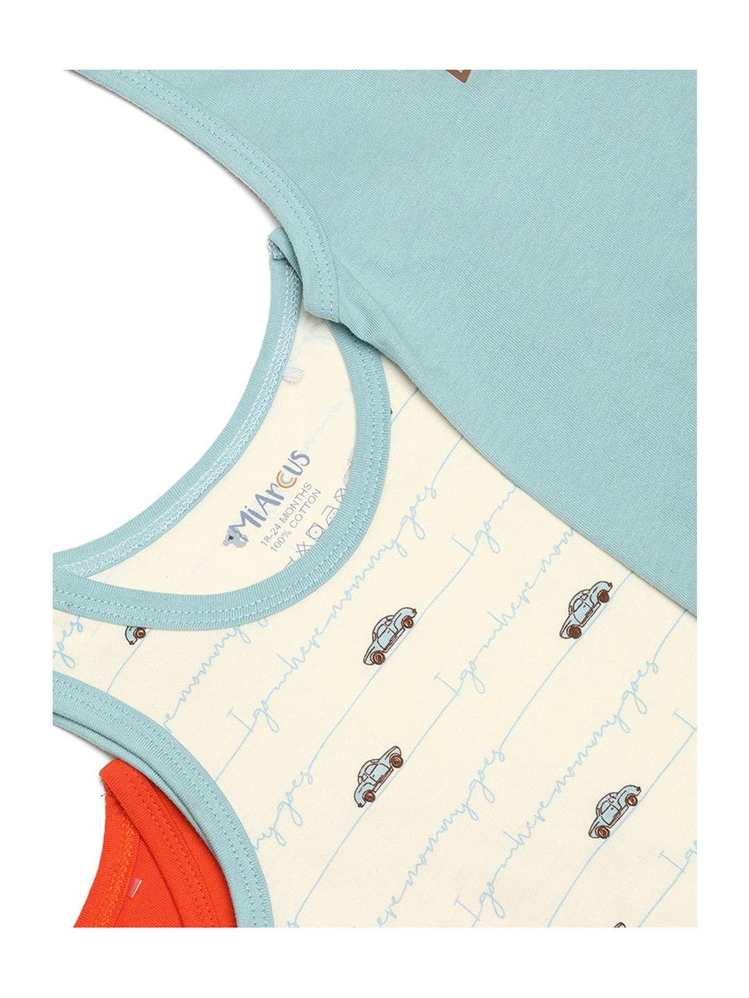 MiArcus Kids Multicolor Printed Vest( Pack Of 3)