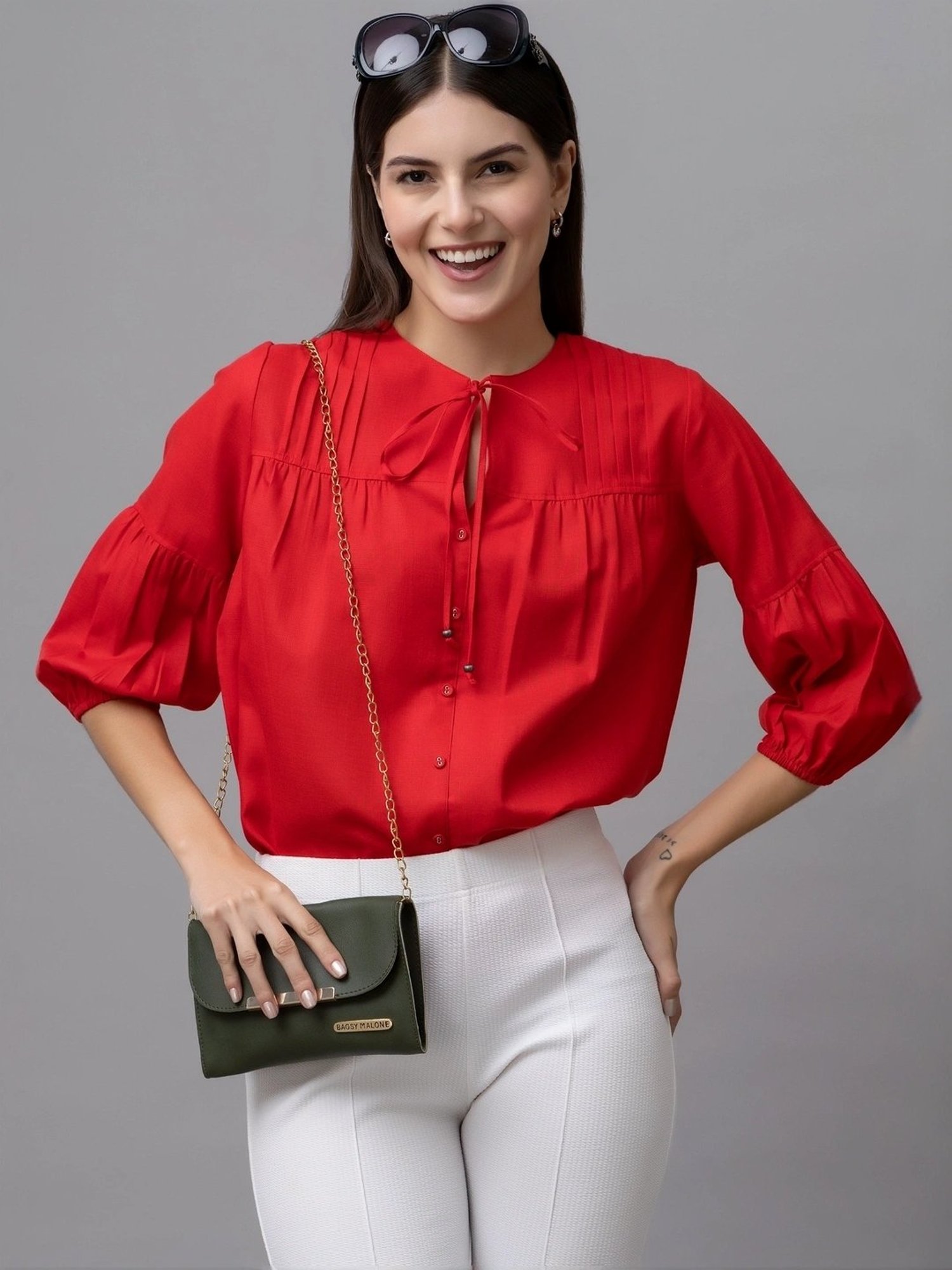 PURYS Red Regular Fit Top