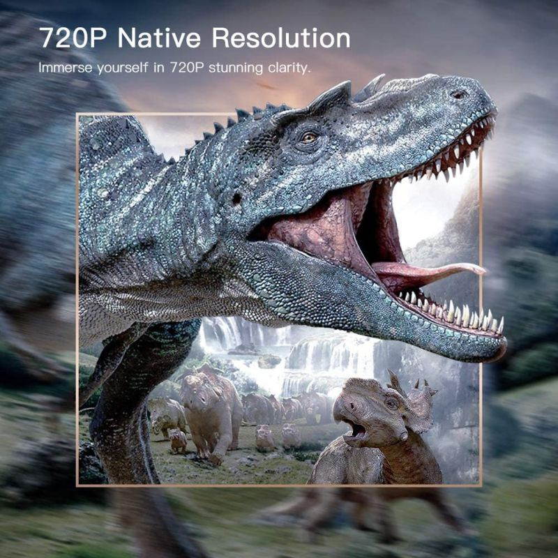 Mini Projector, APEMAN 5000 Lumen 1080P Supported Projector, 200'' Display 50000 Hrs LED Life, Dual Speakers Portable Projector, Compatible with HDMI, USB, VGA, TF, PS4, Laptop, DVD for Home Cinema