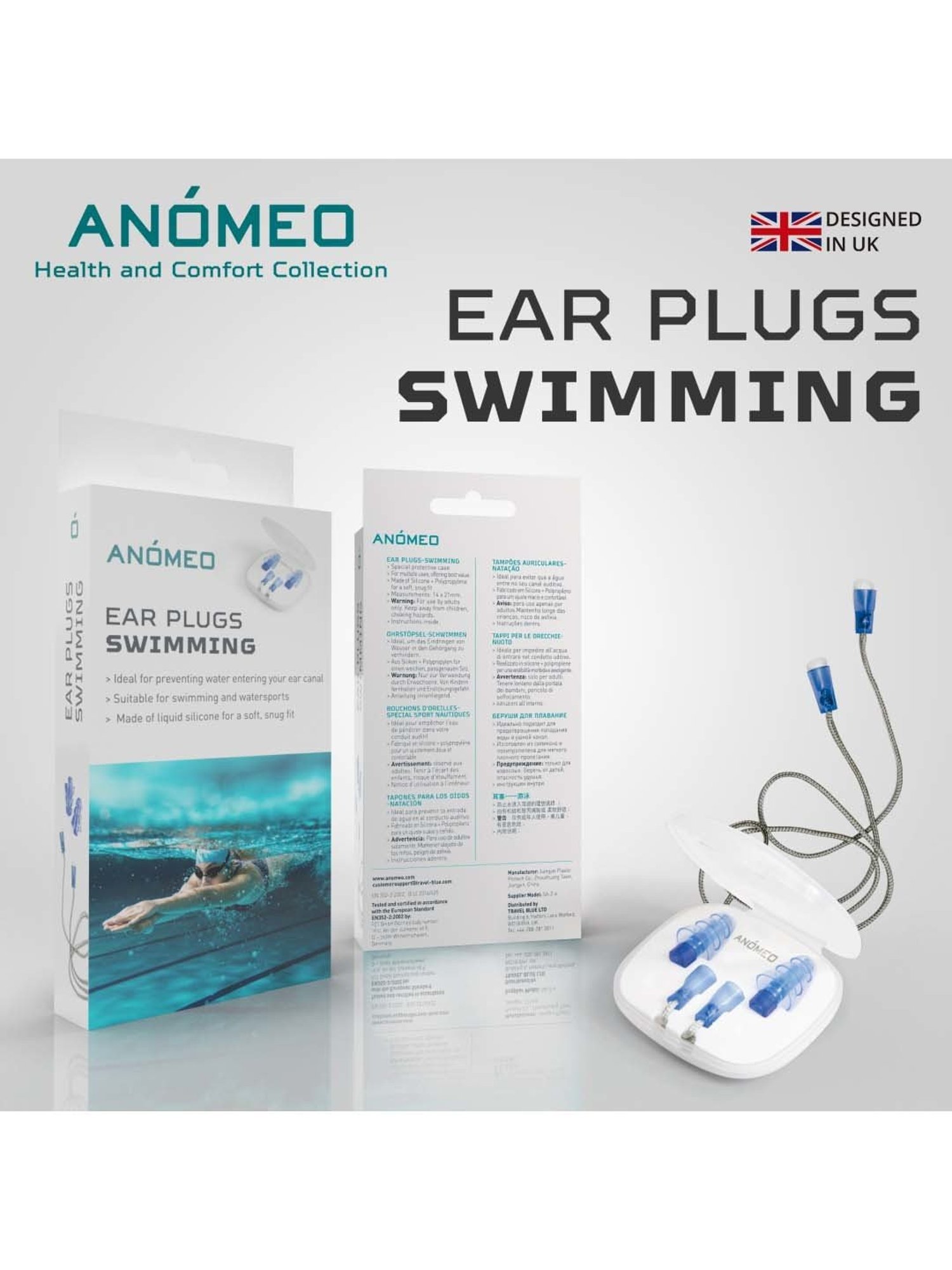 Anomeo Blue Swimming Ear Plug