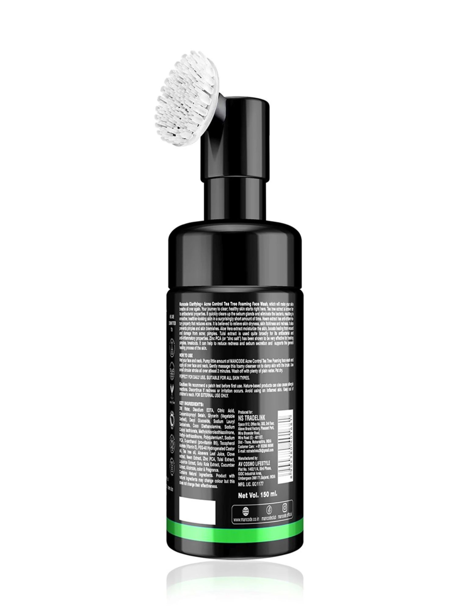 Mancode Clarifying Acne Control Tea Tree Foaming Facewash - 150 ml