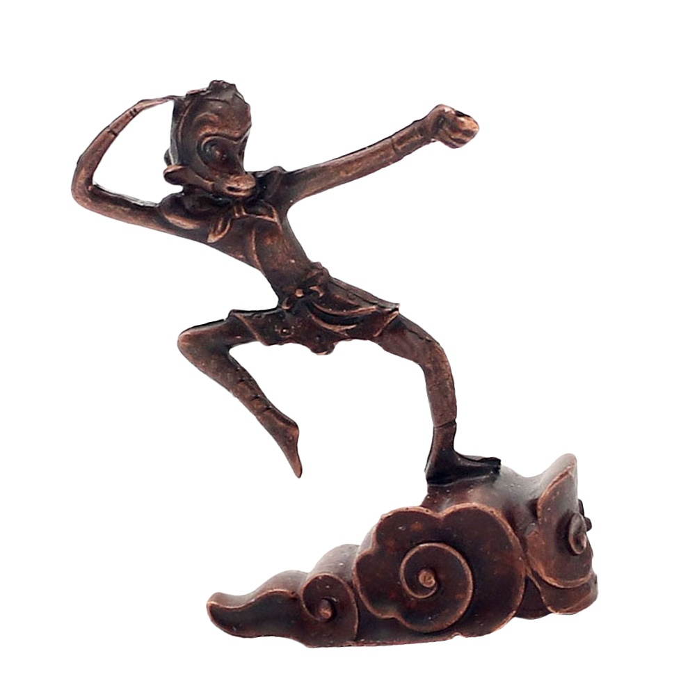 Retro Zen Monkey Incense Burner Plating Copper Incense Inserted Creative Aroma Therapy Burner Ornament for Home Tearoom Hotel Use (Return of the Great Saint)