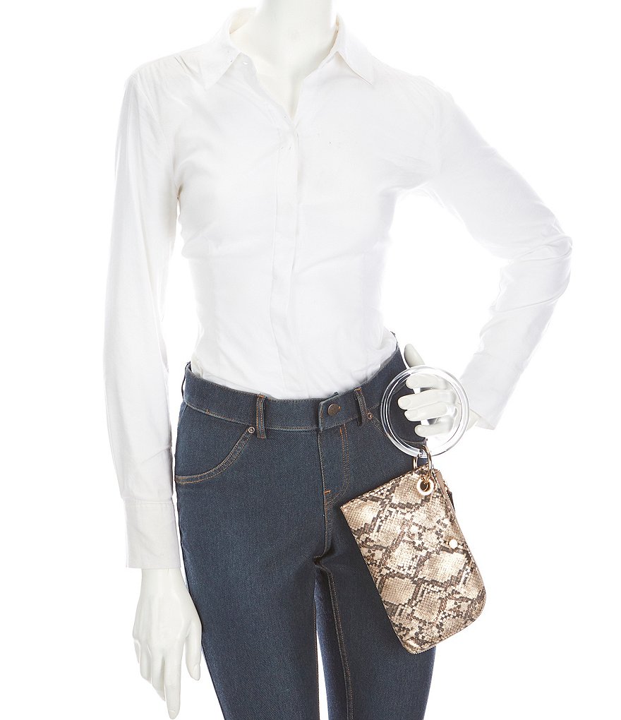 Kate Landry Snake Large Zip Wristlet