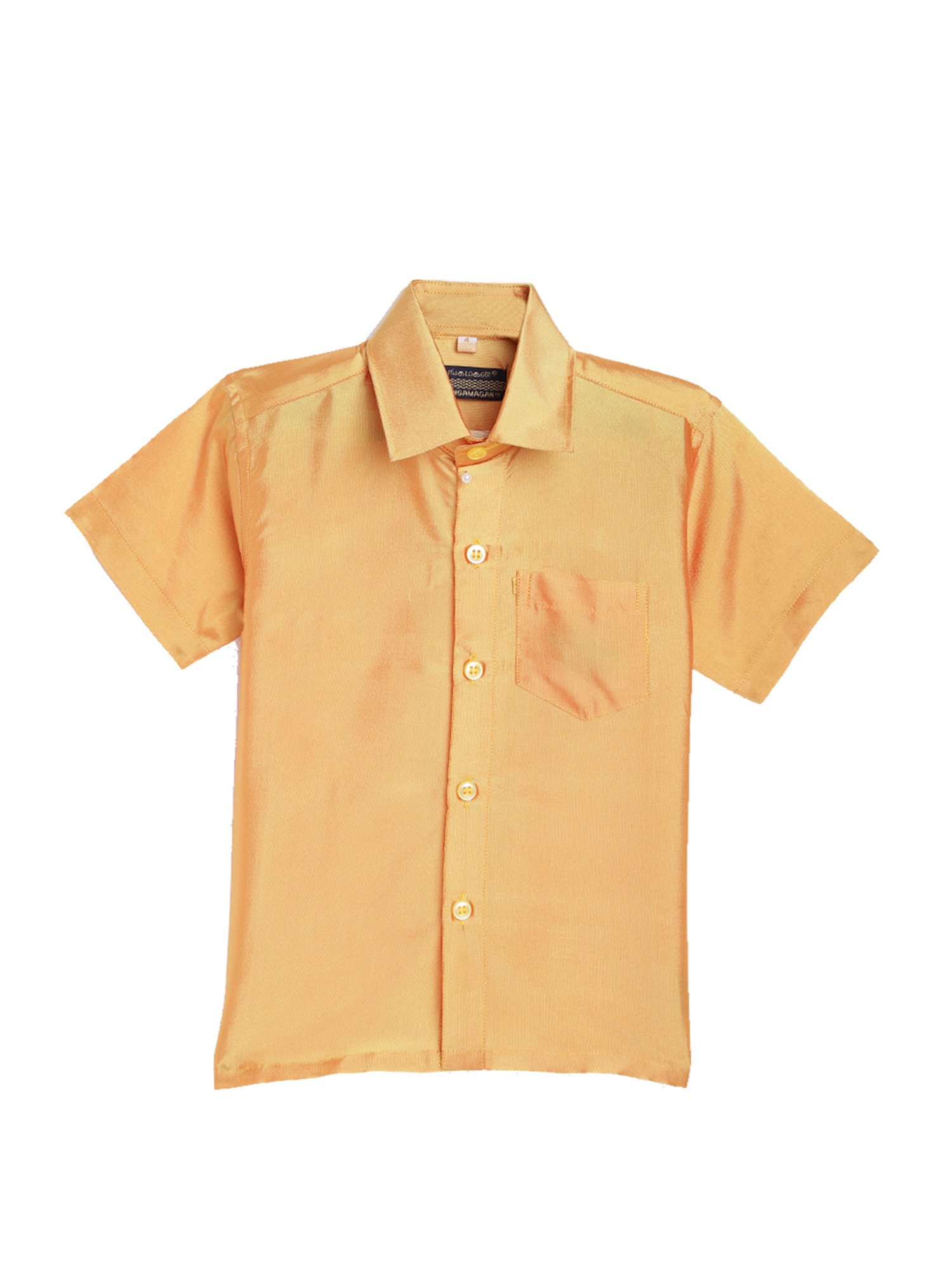THANGAMAGAN Kids Light Orange Solid Lining Shirt