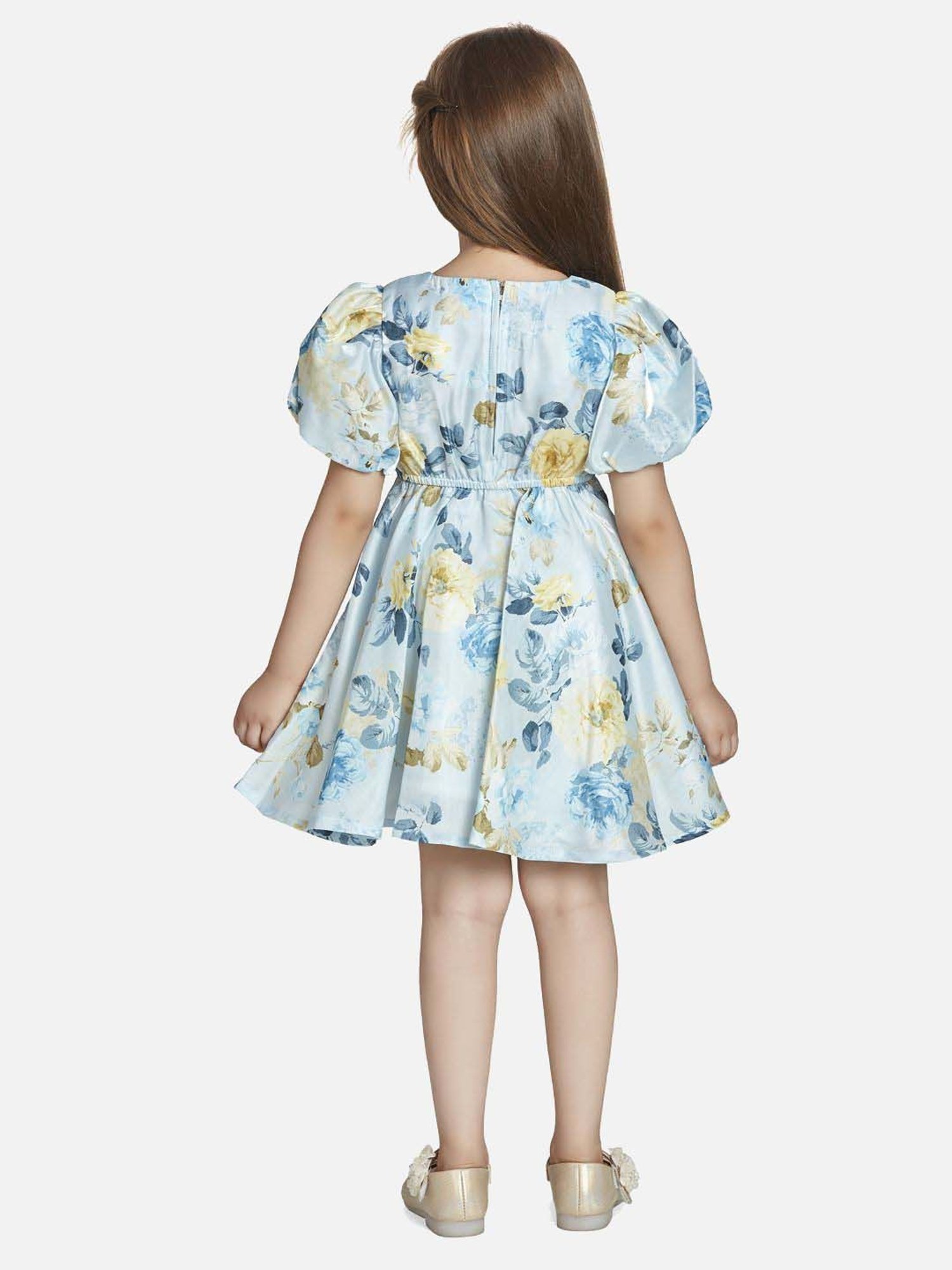 Peppermint Girls Blue Floral Dress
