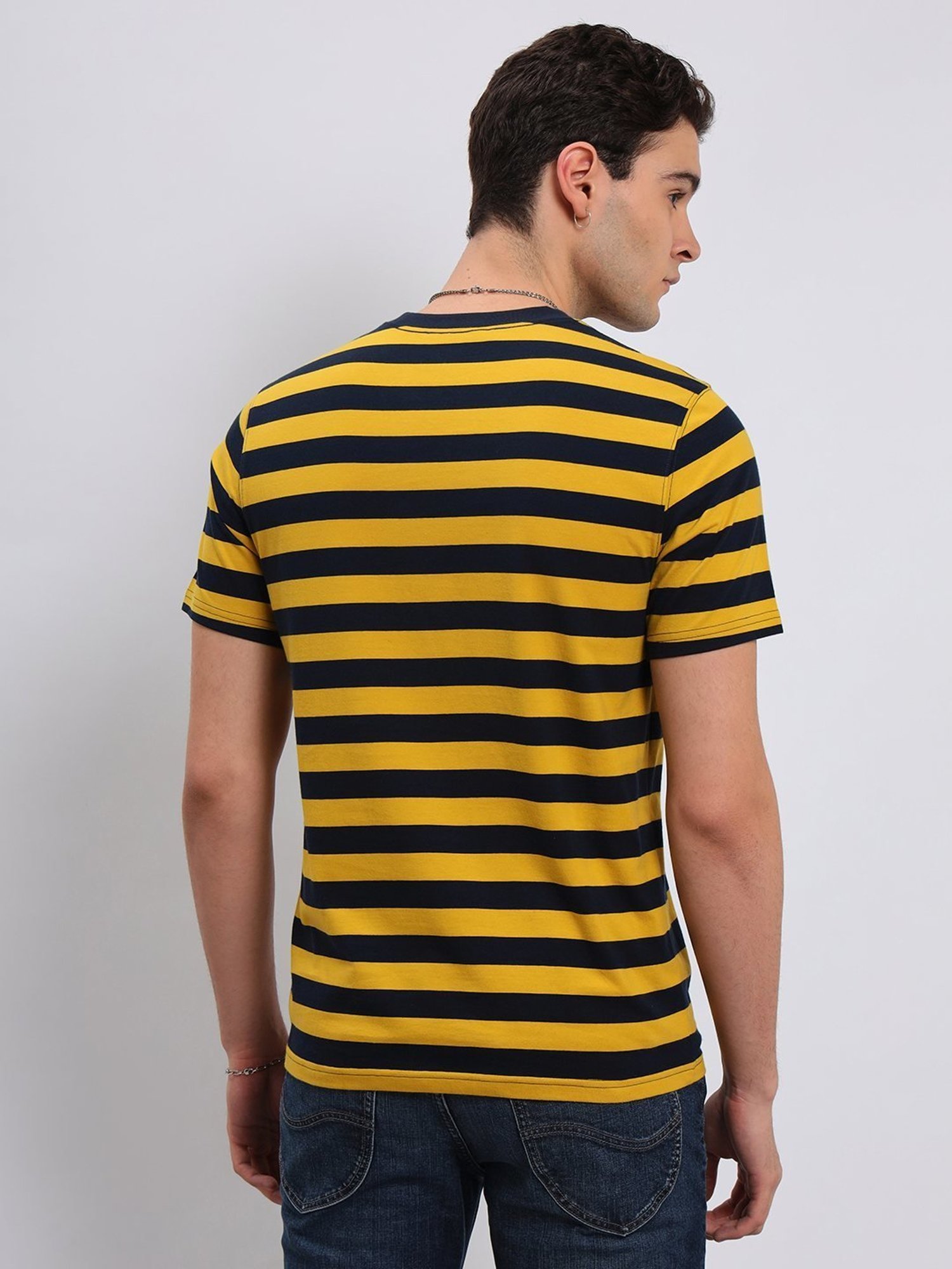 Lee Yellow Slim Fit Striped T-Shirt