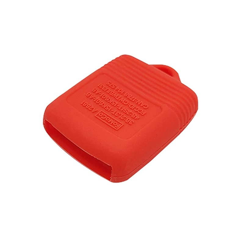 Autotech Remote Key Silicone Rubber Keyless Entry Shell Case Fob and Key Skin Cover 4 Buttons Fit For Explorer Edge Escort Expedition Explorer Focus Mustang Lincoln Navigator (Red)