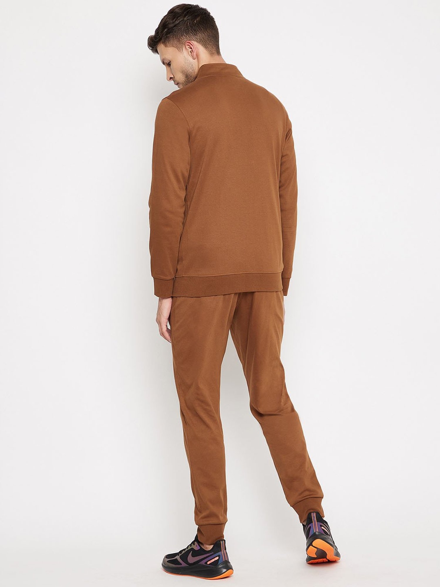 EDRIO Brown Regular Fit Tracksuit