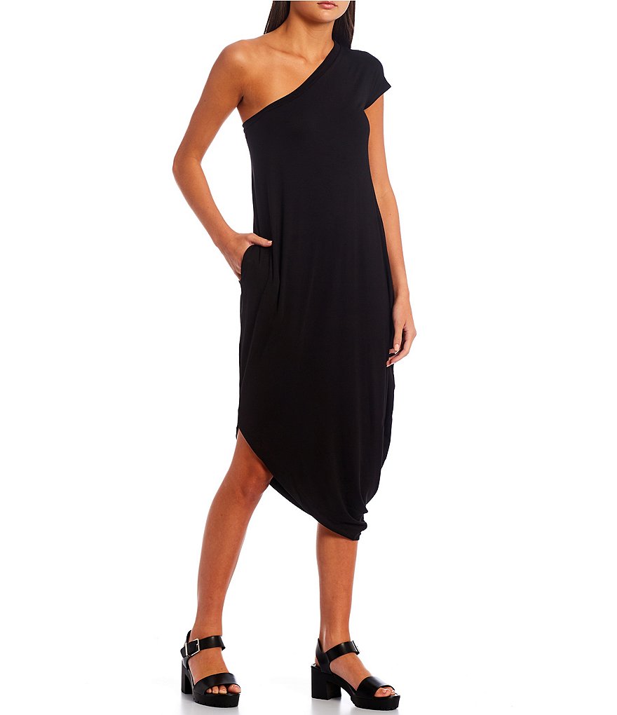 Good Luck Gem One Shoulder Asymmetric Hem Dress