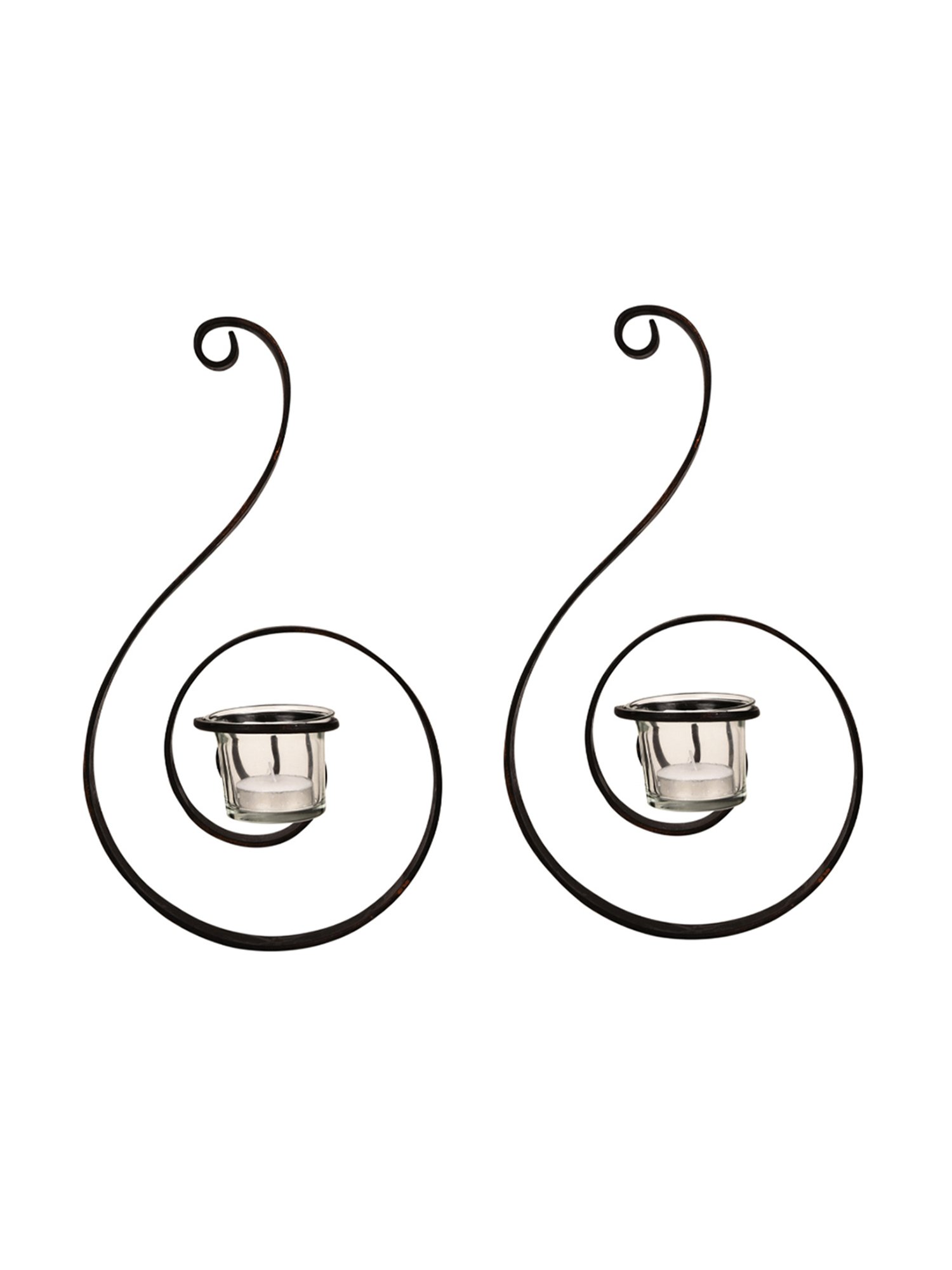 Hosley Antique Bronze Decorative Wall Sconce and Free Tealights with Clear Glass Set of - 2