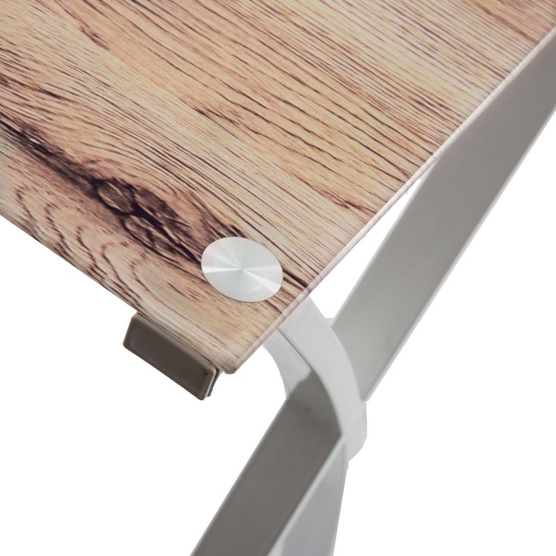 Joy Glass Standing Desk &ndash; 43&rdquo; Modern Multifunctional Stand-Up Table &ndash; Wood Print &ndash; Stand Steady