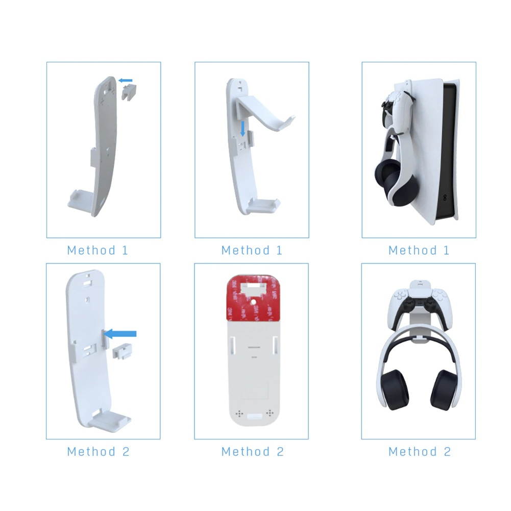 Headphone Holder Bracket Wall-Mounted Game Controller Gamepad Hanging Display Rack, Dask Storage Rack, For  PS4 Nintendo Switch