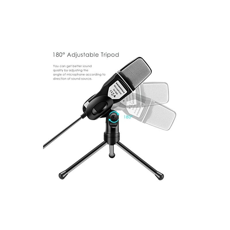 Condenser MicrophoneComputer Microphone 35MM Plug and Play Omnidirectional Mic with Desktop Stand for GamingYouTube VideoRecording PodcastStudiofor PCLaptopTabletPhone