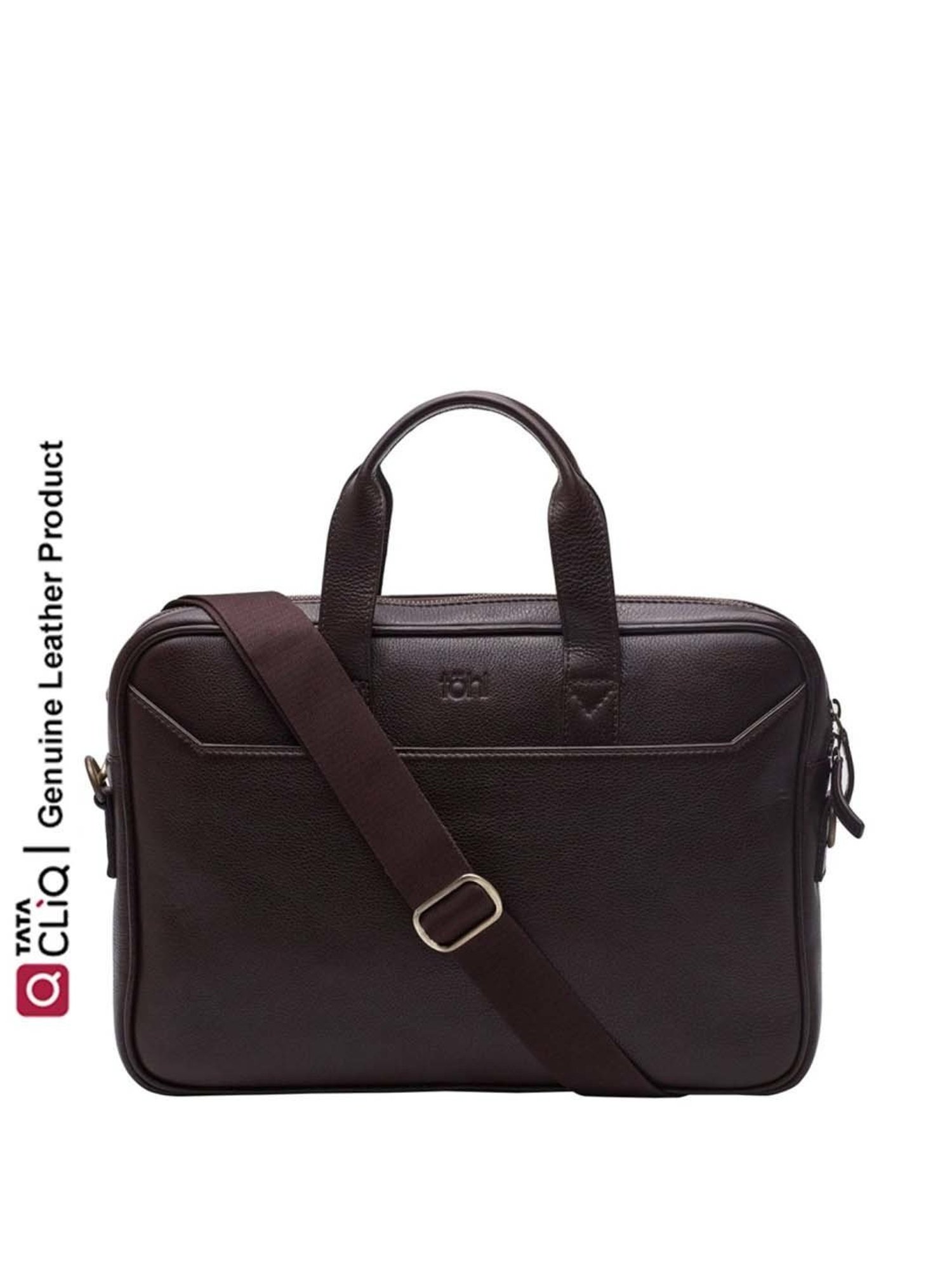 Tohl Vettore Dark Brown Formal Leather Laptop Bag for Men