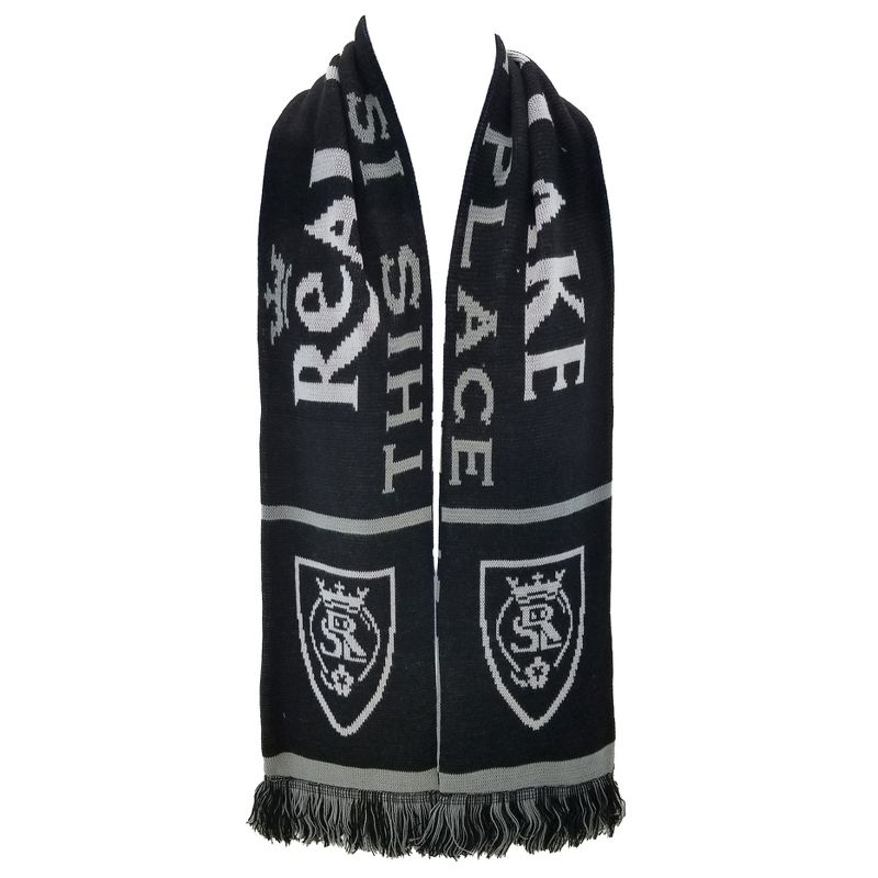MLS Real Salt Lake Black and White Knit Skyline Scarf