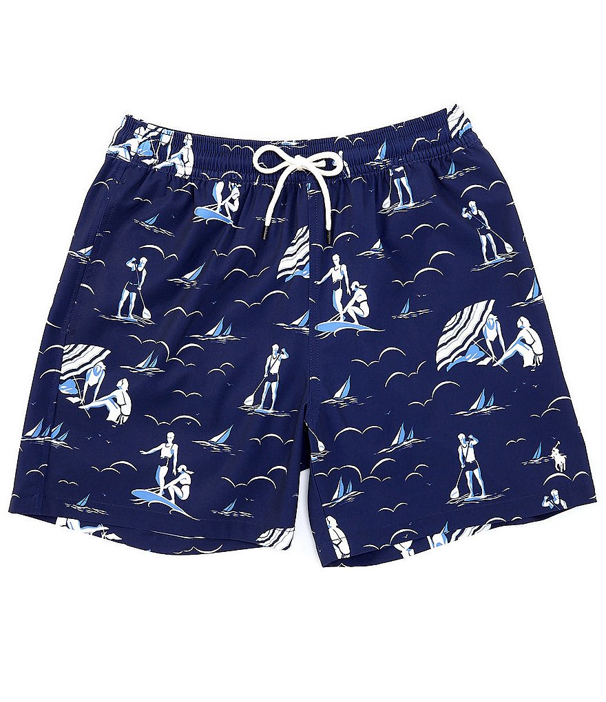 Polo Ralph Lauren Traveler Solid Blue 5 3/4#double; Inseam Swim Trunks