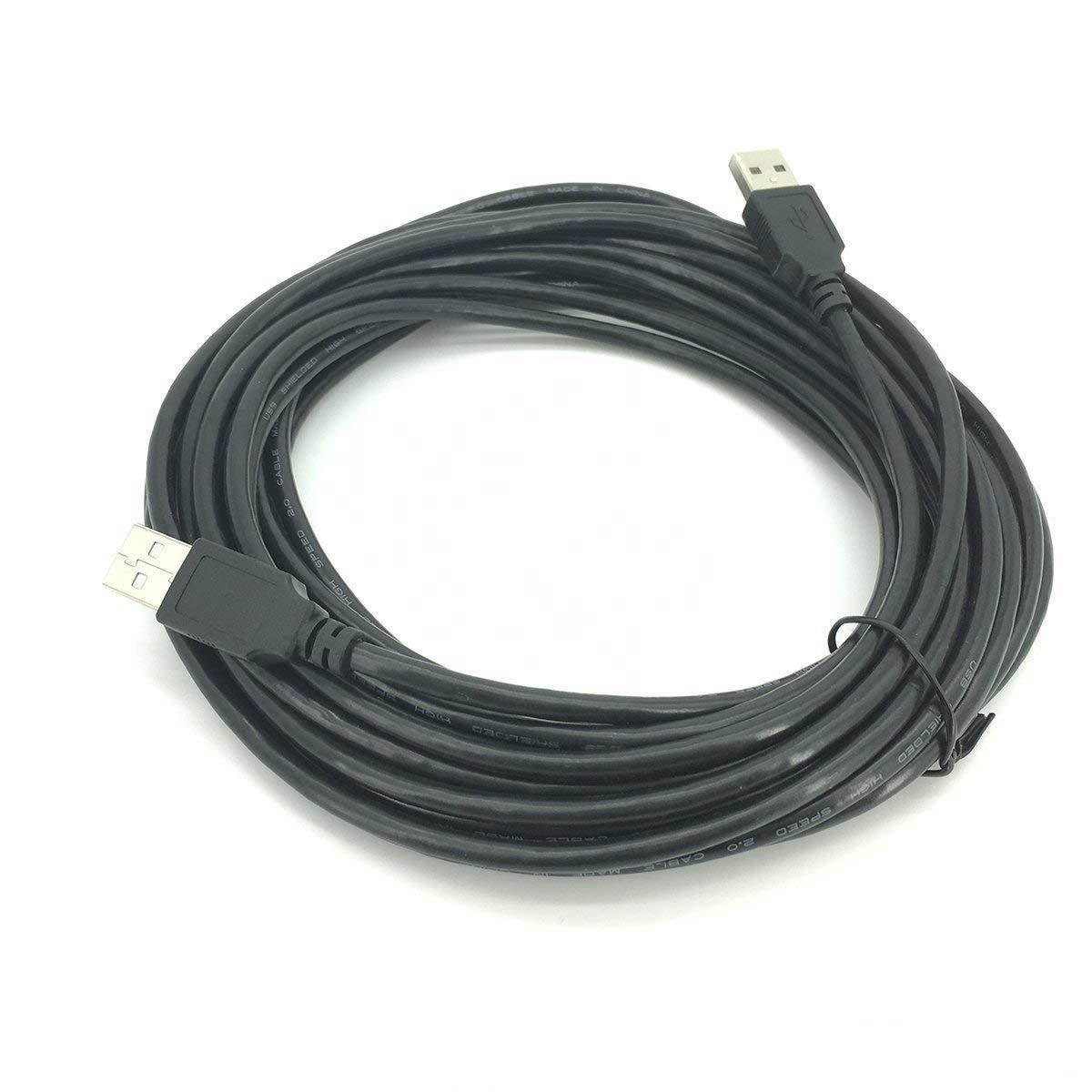 Pasow USB 2.0 Type A Male To Type A Male Extension Cable AM to AM Cord Black (25Feet/8M)