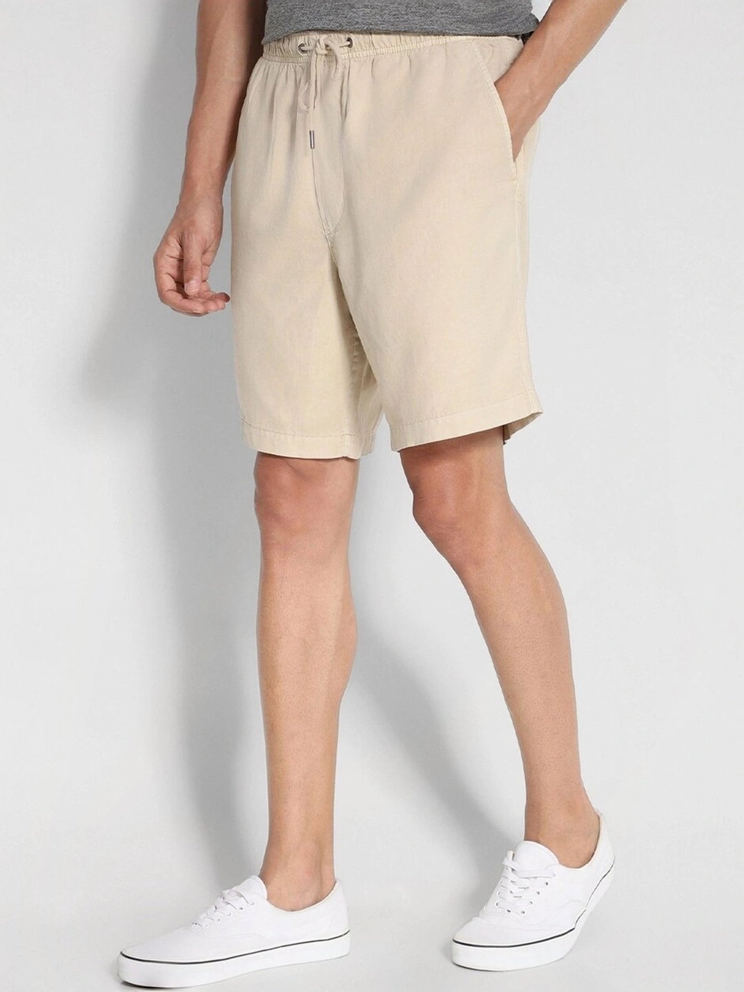 American Eagle Beige Cotton Regular Fit Shorts