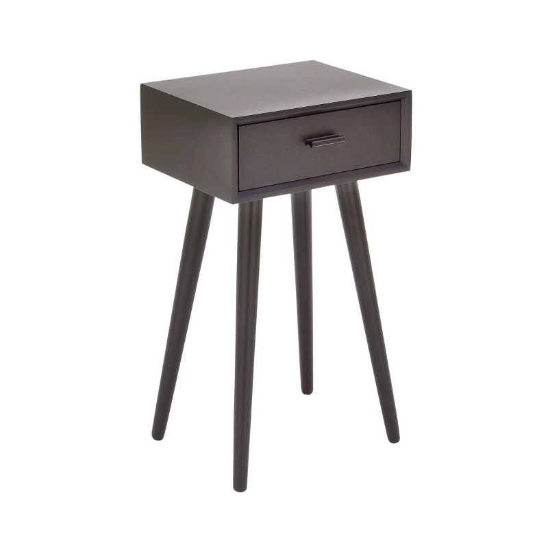 Modern Drawer Wooden Accent Table Black - Olivia & May
