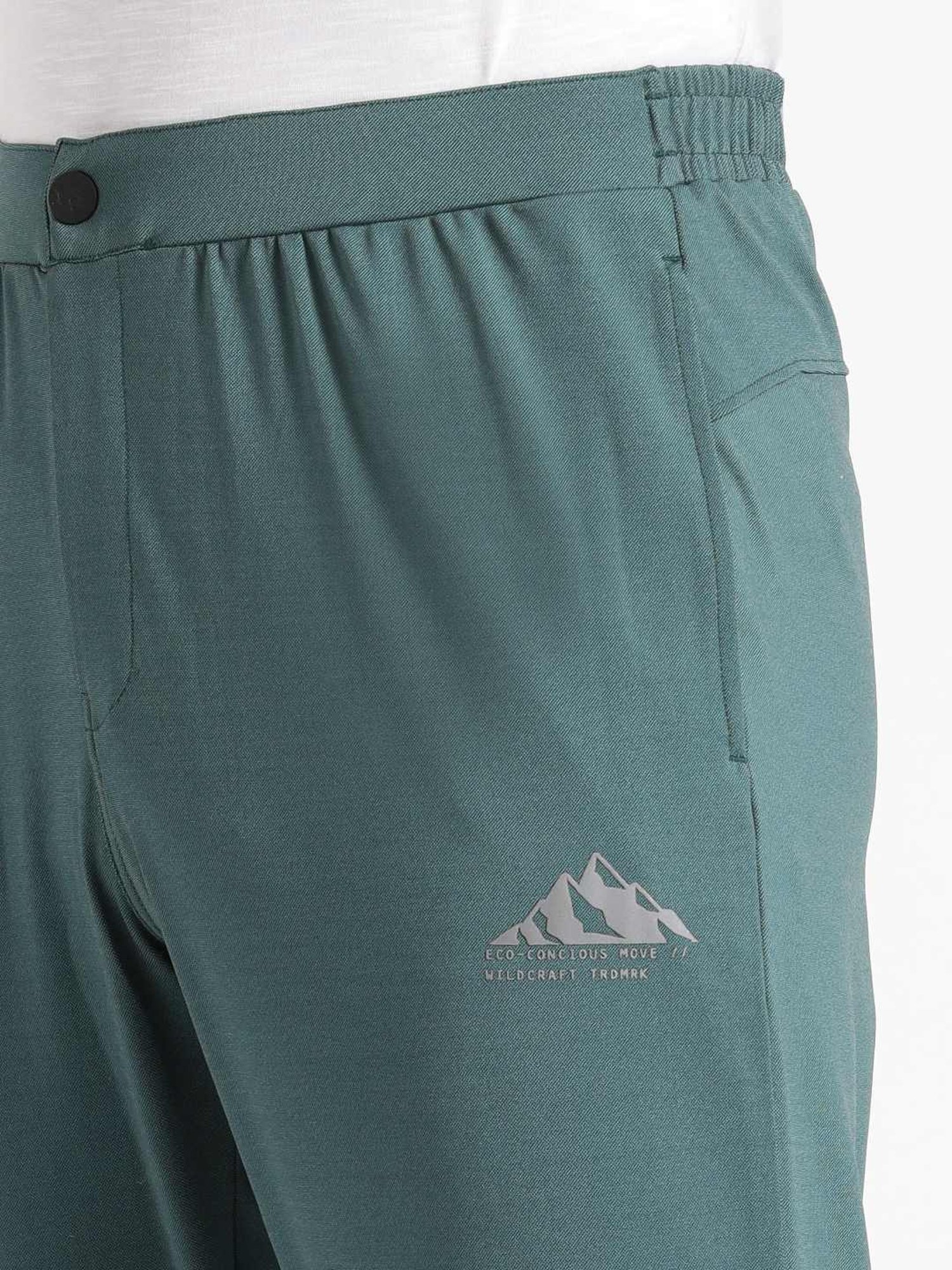 Wildcraft Sea Blue Regular Fit Printed Trackpants