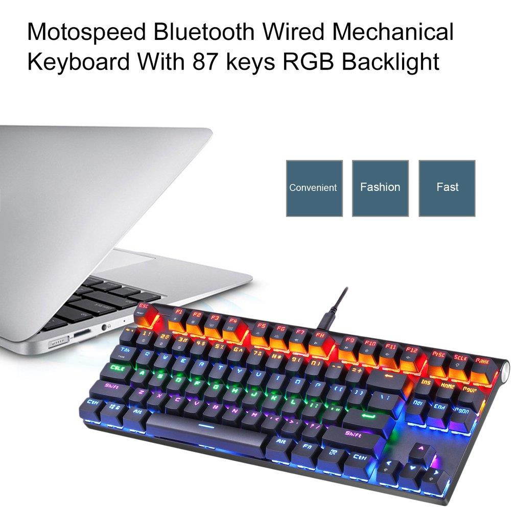 Motospeed Bluetooth Wired Mechanical Keyboard With 87 keys RGB Backlight
