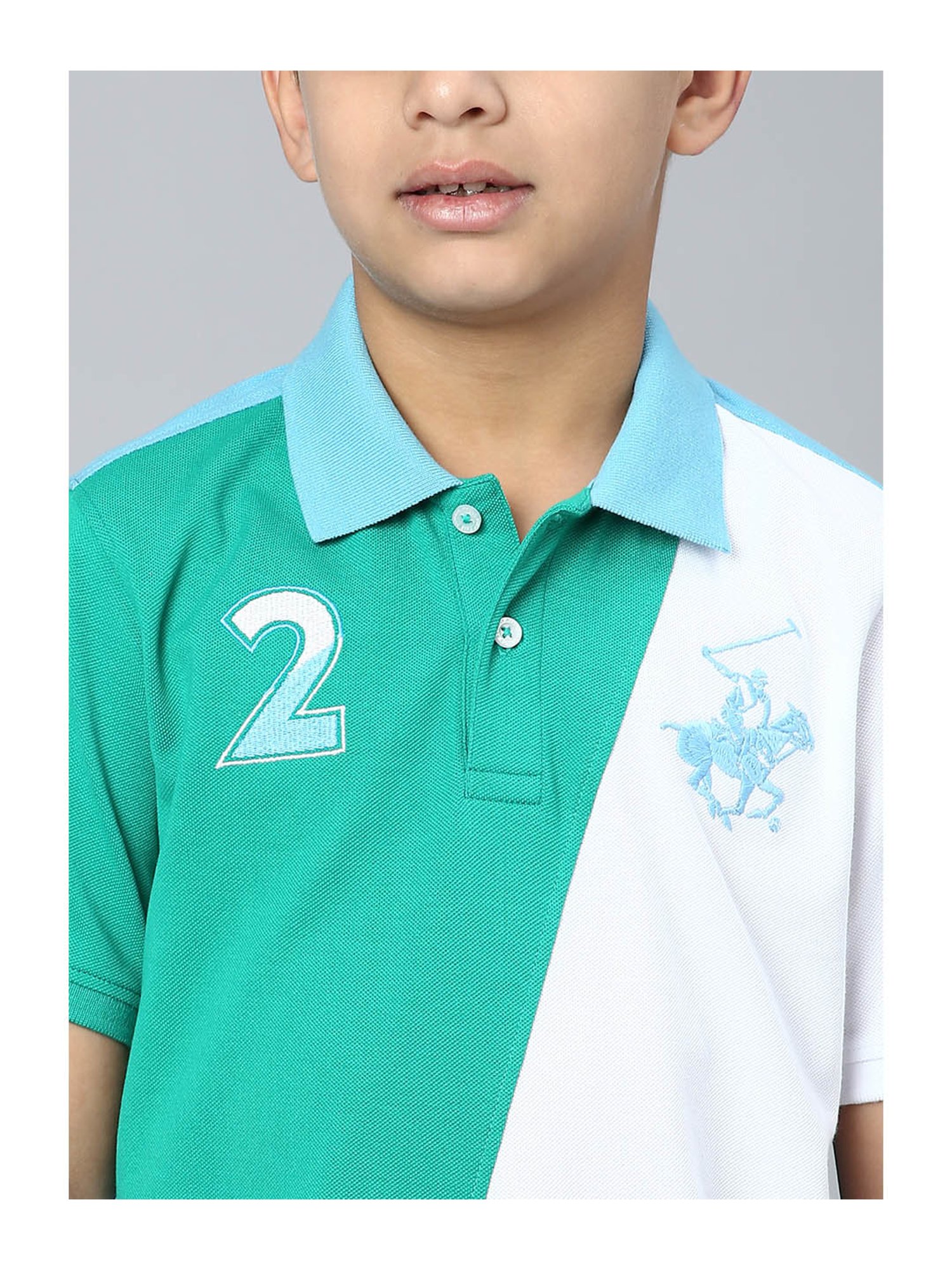 Beverly Hills Polo Club Kids Multicolor Color Block Polo T-Shirt