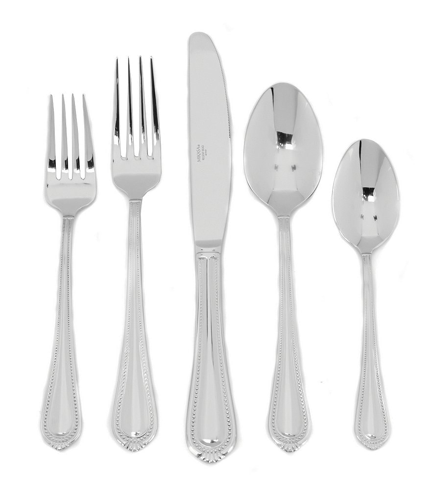 Mikasa Regent Bead 65-Piece Stainless Steel Flatware Set