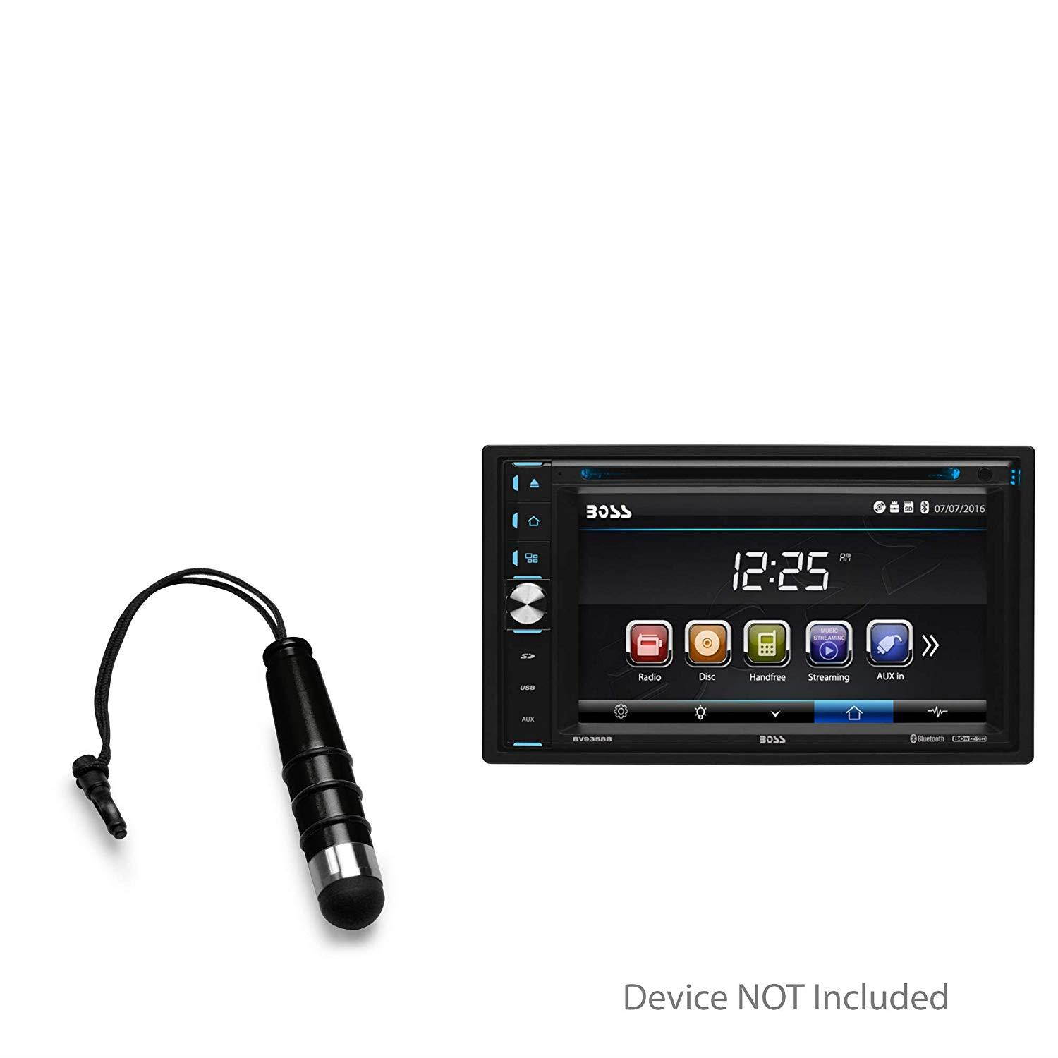 BoxWave BOSS Audio BVB9358RC Stylus Pen, [Mini Capacitive Stylus] Small Rubber Tip Capacitive Stylus Pen for BOSS Audio BVB9358RC - Jet Black