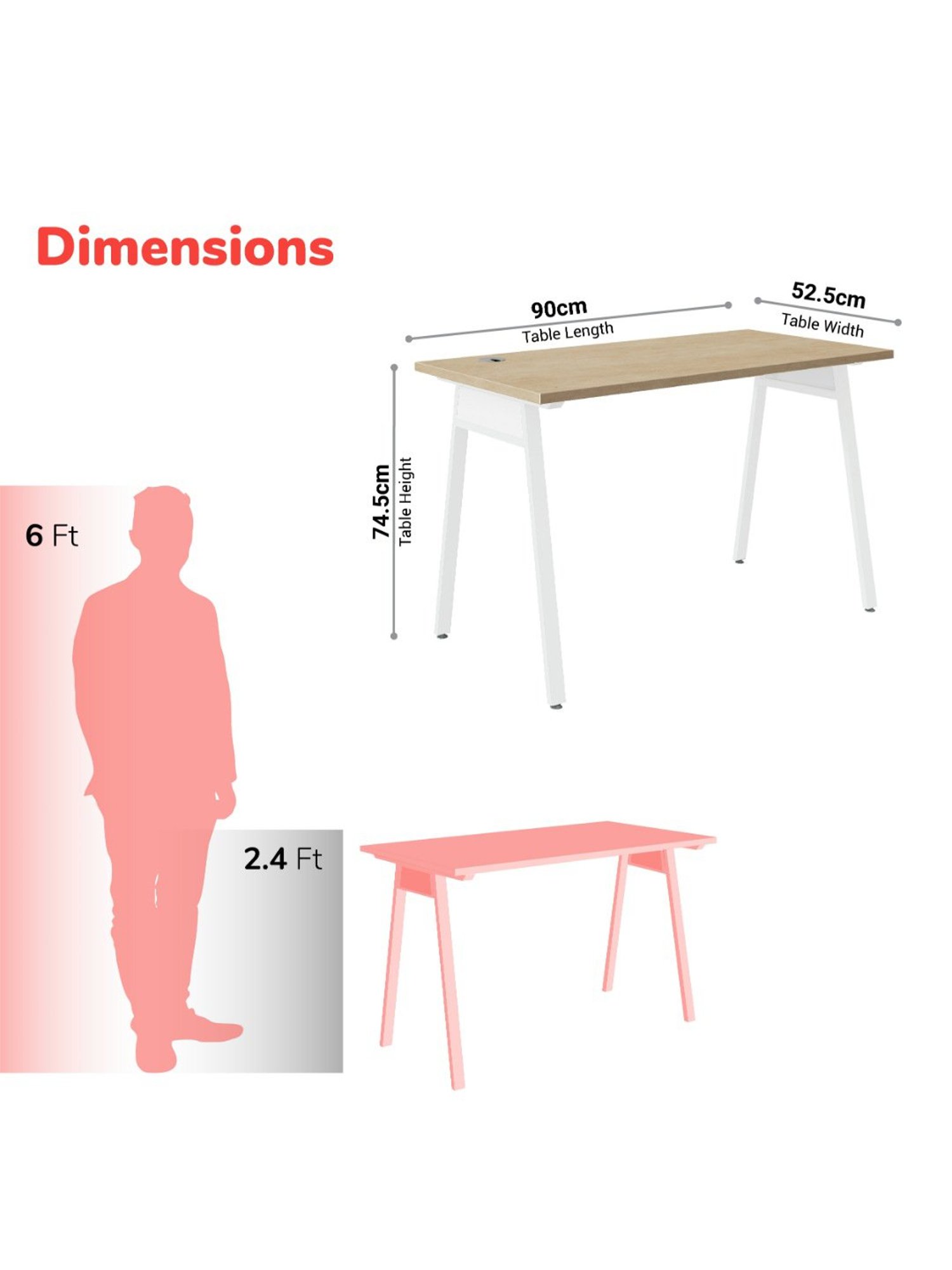 HNI India IONIC Engineered Wood Executive Office & Study Desk (White-900MM)