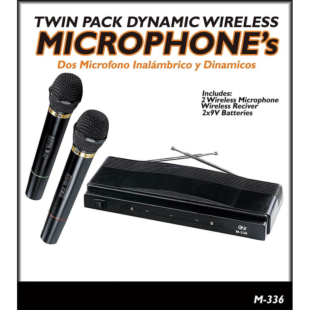 QFX M336 / M-336 / M-336 Twin Pack Wireless Dynamic Professional Microphone
