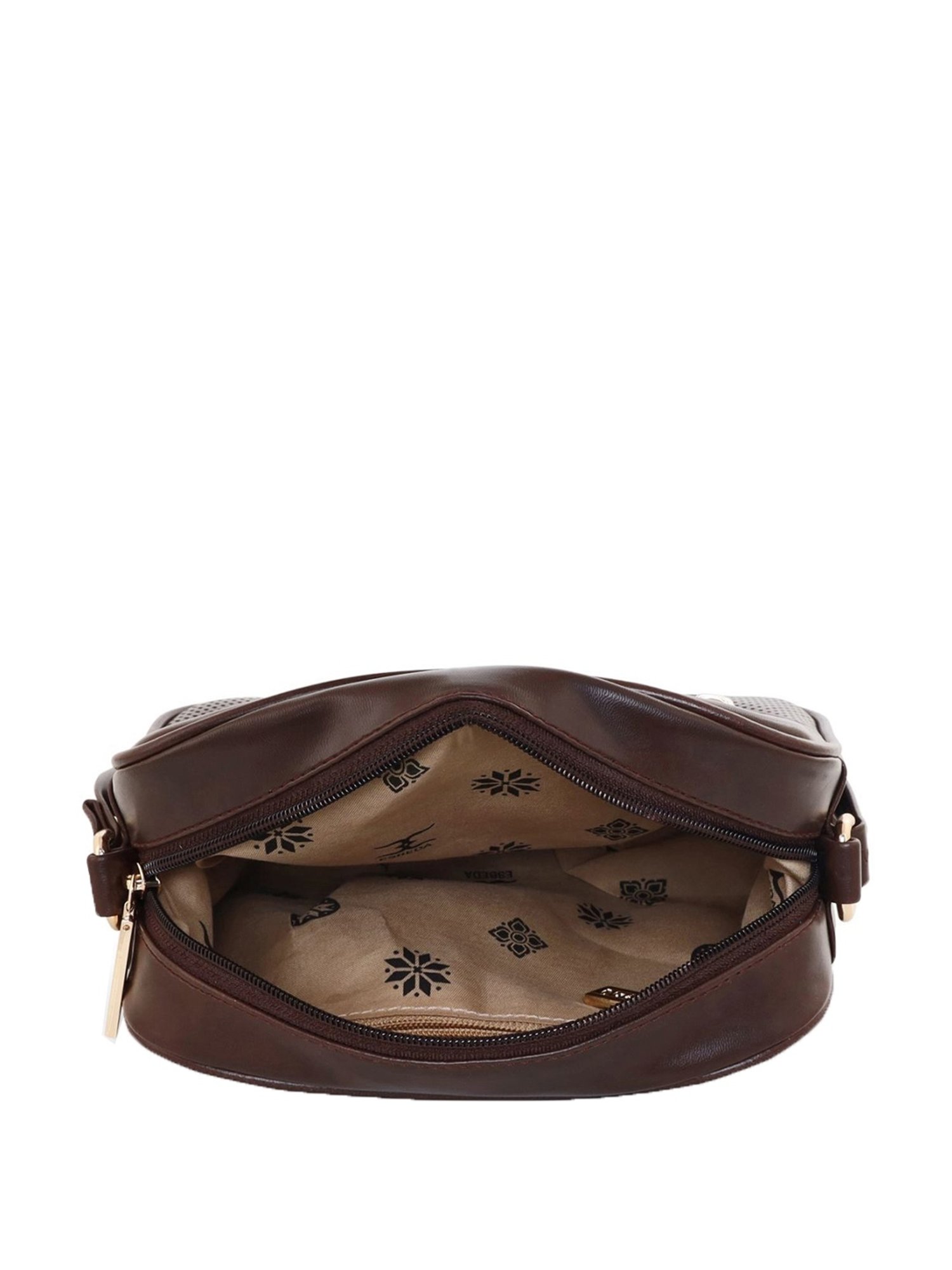 Esbeda Brown Textured Small Sling Handbag