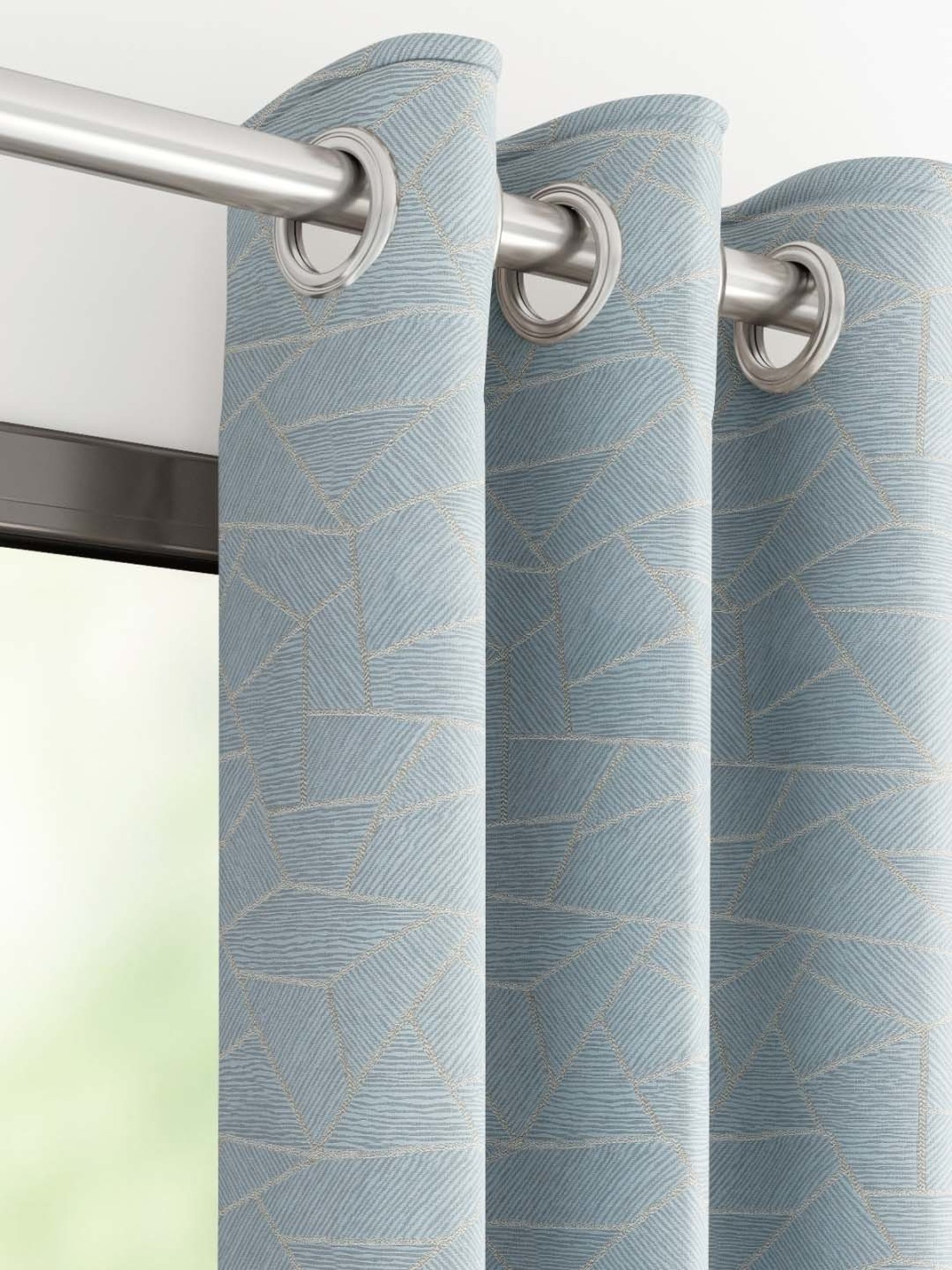 DDECOR Live Beautiful Blue Polyester 7 ft Door Curtain