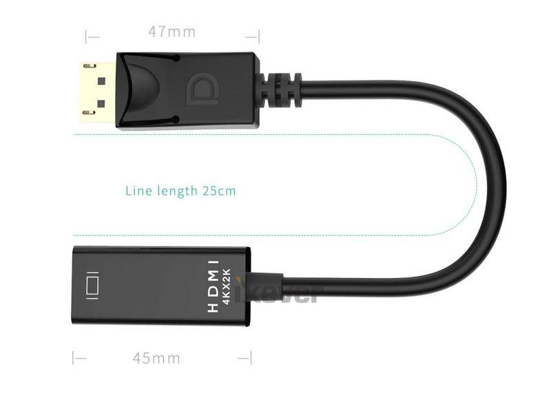 4K Displayport to HDMI Adapter Cable (3Pack),iXever DP Display Port to HDMI Male to Female Converter Adapter Gold-Plated Cord Compatible for Lenovo Dell HP