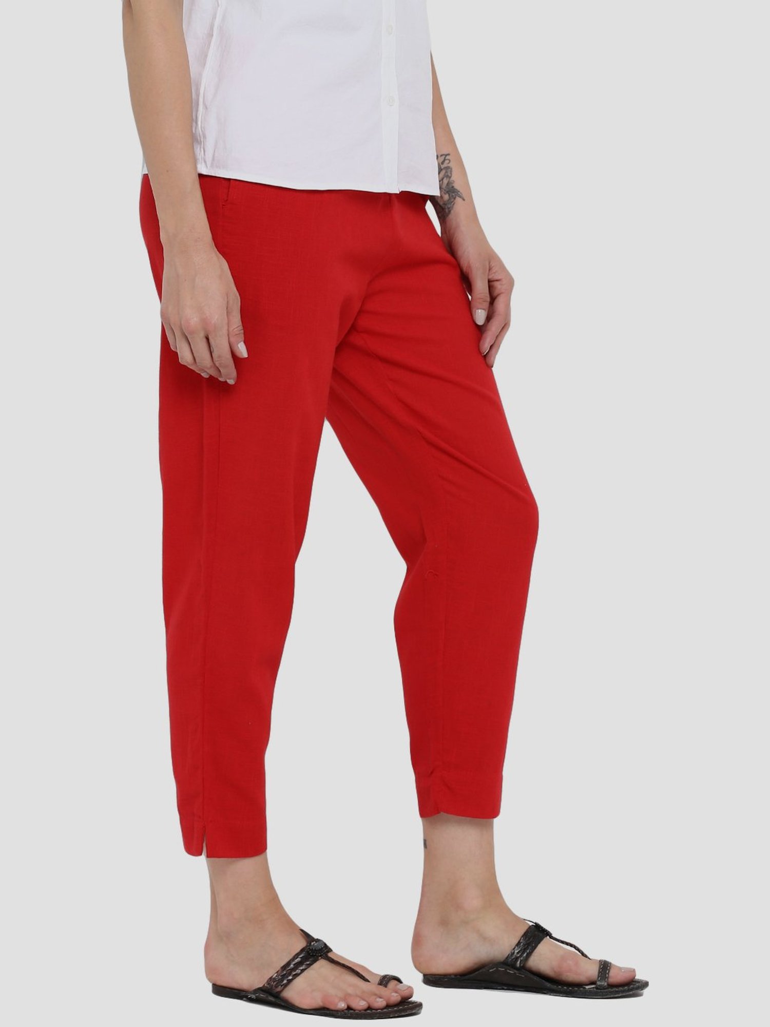 Sringam Maroon Cotton Pants